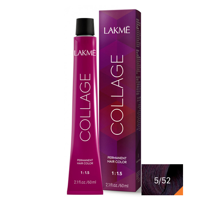 رنگ مو لاکمه سری کلاژ شماره 5/52 ( یاسی ماهاگونی ) - Lakme Collage Hair Color