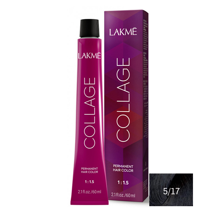 رنگ مو لاکمه سری کلاژ شماره 5/17 ( دودی آبی قهوه ای روشن ) - Lakme Collage Hair Color
