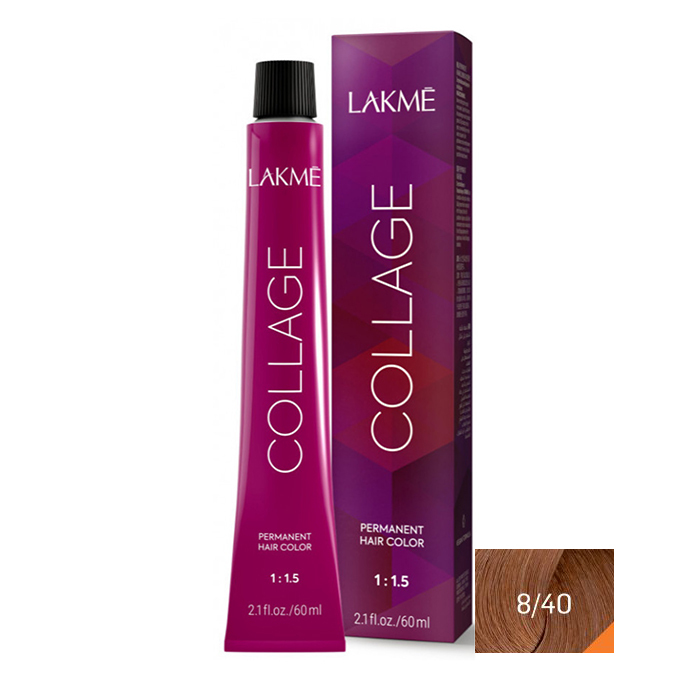 رنگ مو لاکمه سری کلاژ شماره 8/40 ( بلوند مسی روشن ) - Lakme Collage Hair Color