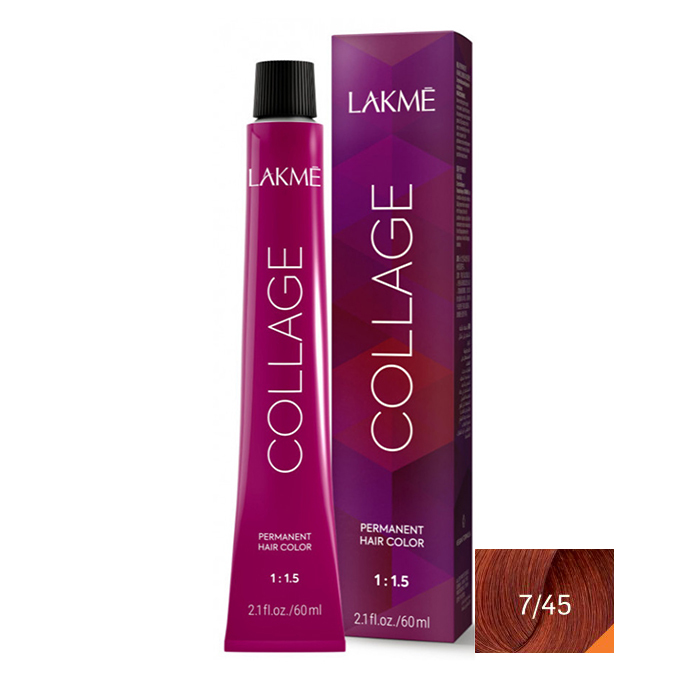 رنگ مو لاکمه سری کلاژ شماره 7/43 ( بلوند مسی ماهاگونی متوسط ) - Lakme Collage Hair Color