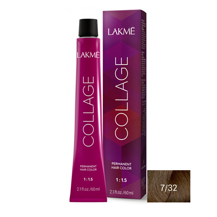  رنگ مو لاکمه سری کلاژ شماره 7/32 ( طلایی یاسی متوسط ) - Lakme Collage Hair Color 