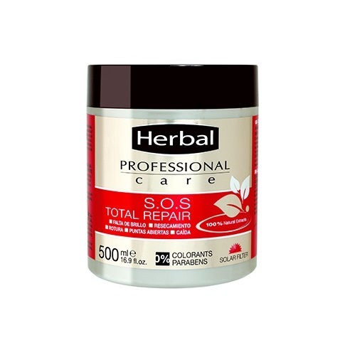  ماسک مو ترمیم کامل مو های آسیب دیده هربال حجم 500 میلی لیتر - Herbal S.O.S TOTAL REPAIR Hair Mask 500 ml 