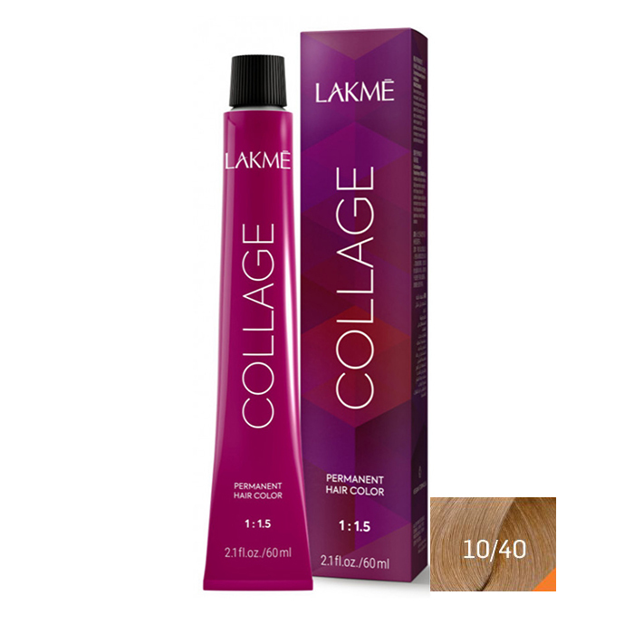 رنگ مو لاکمه سری کلاژ شماره 10/40 ( بلوند مسی پلاتینیوم ) - Lakme Collage Hair Color