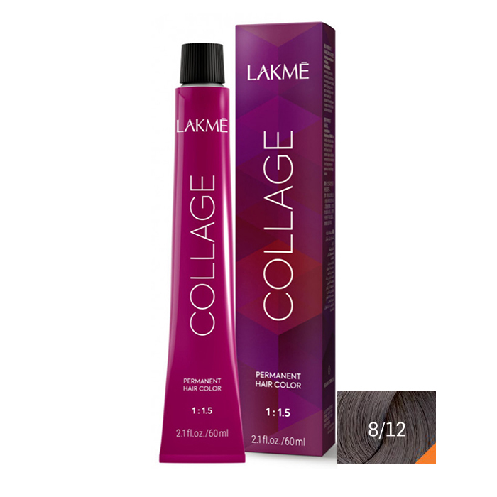  رنگ مو لاکمه سری کلاژ شماره 8/12 ( دودی یاسی روشن ) - Lakme Collage Hair Color 