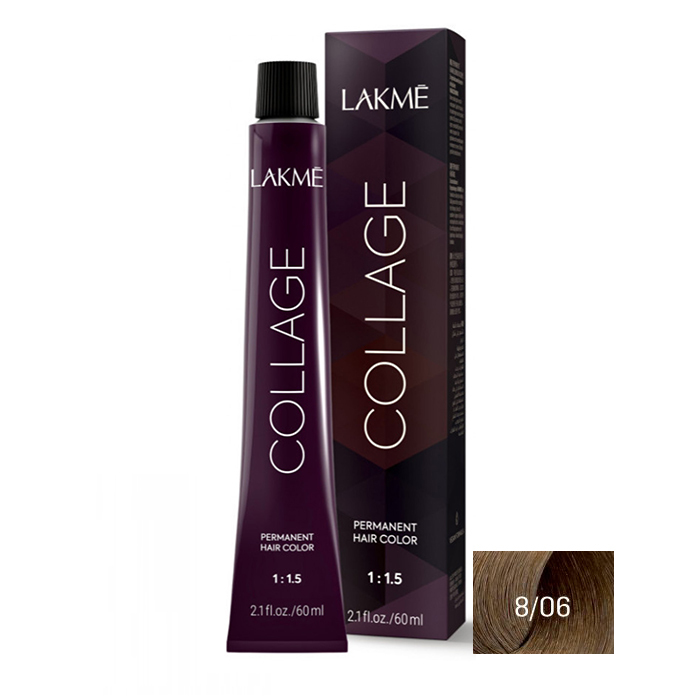 رنگ مو لاکمه سری کلاژ شماره 8/06 ( بلوند روشن گرم ) - Lakme Collage Hair Color