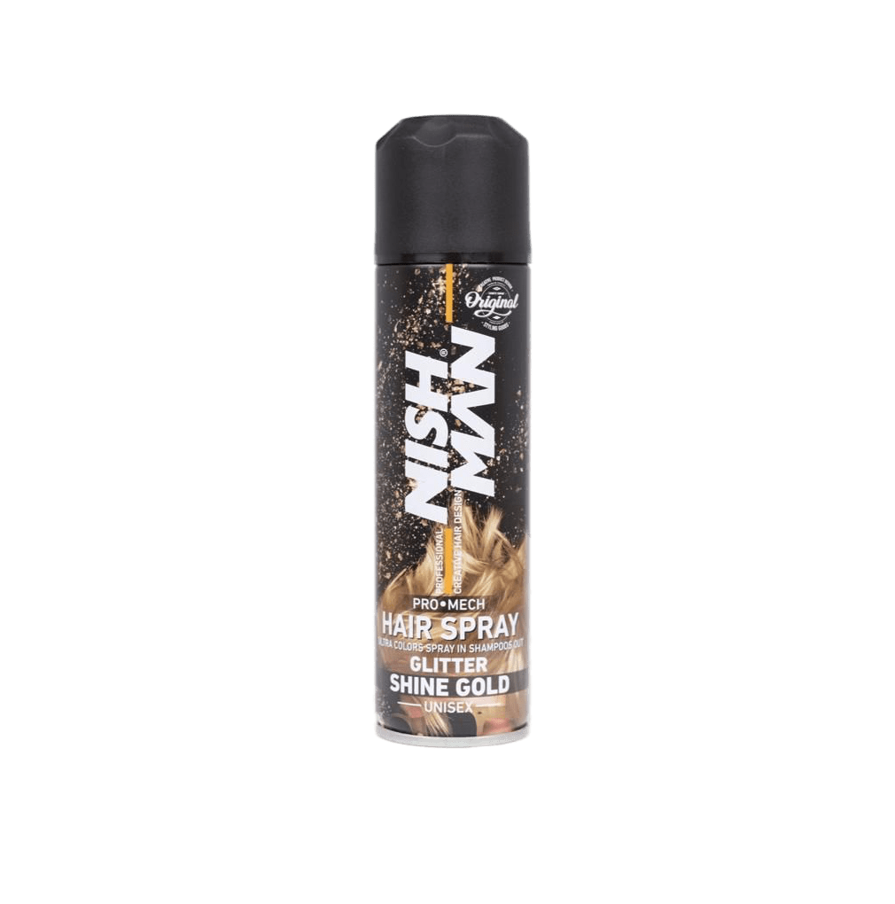  اسپری رنگ مو نیش من (طلایی براق) حجم 150 میلی لیتر - NISHMAN Hair color spray (SHINE GOLD) 150 ml 