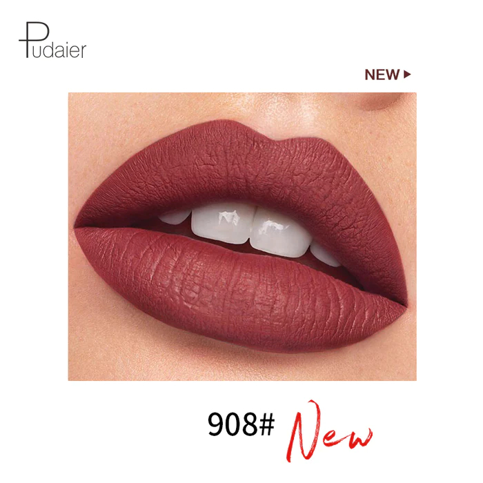  رژ لب مایع مات فوق ماندگار کپسولی پودایر شماره 908 - Pudaier matte liquid pills lipstick 