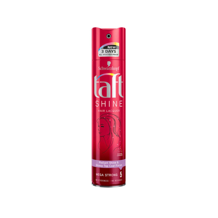 اسپری نگهدارنده مو تافت مدل شاین سختی 5 حجم 250 میلی لیتر - Taft SHINE Hair Spray Level 5 250 ml