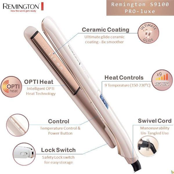  اتو مو رمینگتون مدل پرو لوکس مدل اس ۹۱۰۰- REMINGTON PROLUXE HAIR STRAIGHTENER 