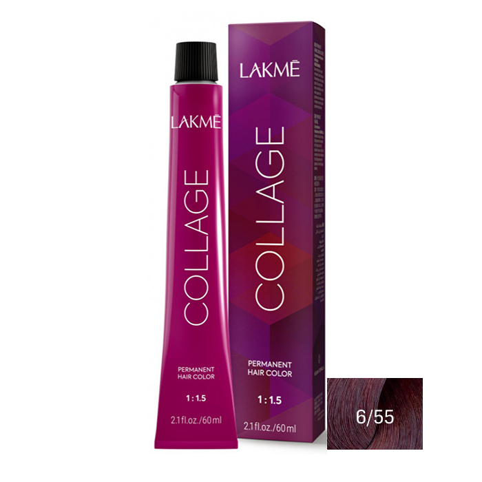 رنگ مو لاکمه سری کلاژ شماره 6/55 ( بلوند ماهاگونی غلیظ تیره ) - Lakme Collage Hair Color