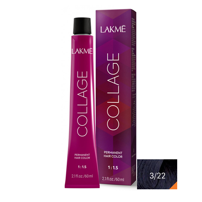  رنگ مو لاکمه سری کلاژ شماره 3/22 ( یاسی تیره ) - Lakme Collage Hair Color 