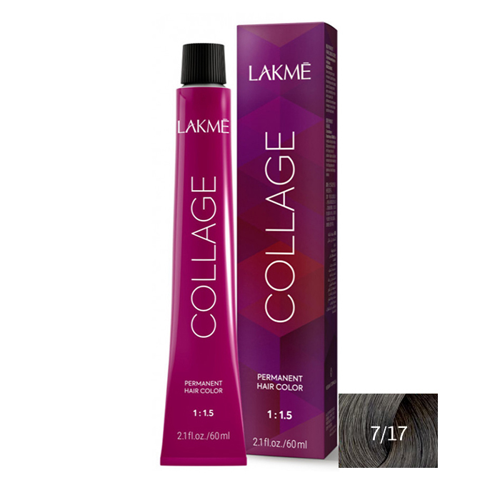 رنگ مو لاکمه سری کلاژ شماره 7/17 ( دودی آبی متوسط ) - Lakme Collage Hair Color