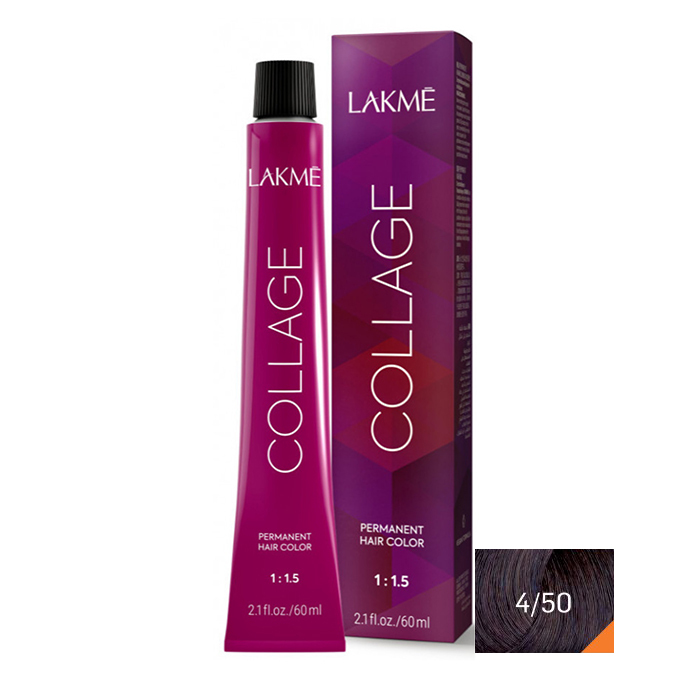 رنگ مو لاکمه سری کلاژ شماره 4/50 ( ماهاگونی قهوه ای متوسط ) - Lakme Collage Hair Color